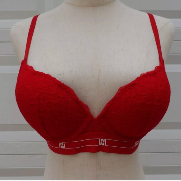 H&M Red Underwired Push Up Padded Pre-loved Bra Size 34B - Picture 7 of 7